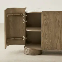 Terzetto Pandora Brown Sintered Stone 4-Door Sideboard - Medium Brown Wood