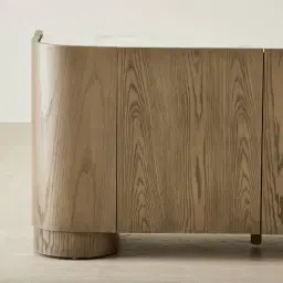 Terzetto Pandora Brown Sintered Stone 4-Door Sideboard - Medium Brown Wood