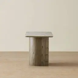 Terzetto Pandora Brown Sintered Stone Desk Table - Medium Brown Wooden Legs