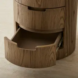 Terzetto Pandora Brown Sintered Stone Desk Table - Medium Brown Wooden Legs