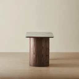 Terzetto Pandora Brown Sintered Stone Desk Table - Dark Brown Ash Legs