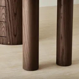 Terzetto Pandora Brown Sintered Stone Desk Table - Dark Brown Ash Legs