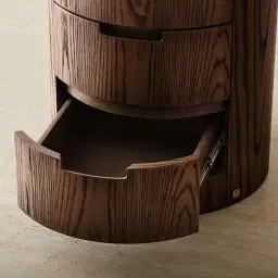 Terzetto Pandora Brown Sintered Stone Desk Table - Dark Brown Ash Legs