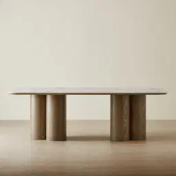 Terzetto Pandora Brown Sintered Stone Rectangular Dining Table - Medium Brown Wooden Legs 240x120cm
