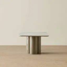 Terzetto Pandora Brown Sintered Stone Rectangular Dining Table - Medium Brown Wooden Legs 240x120cm