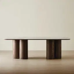 Terzetto Pandora Brown Sintered Stone Rectangular Dining Table - Dark Brown Ash Legs 240x120cm