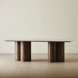 Terzetto Pandora Brown Sintered Stone Rectangular Dining Table - Dark Brown Ash Legs 240x120cm