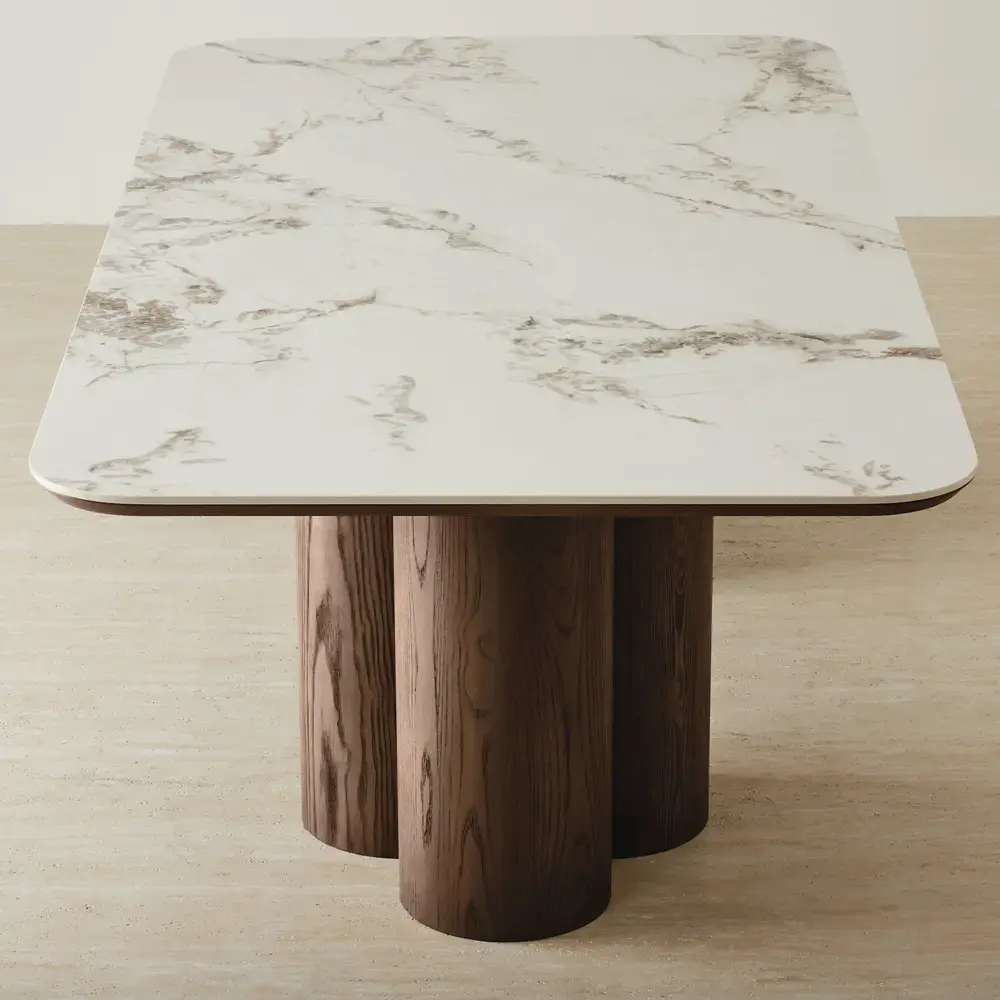 Terzetto Pandora Brown Sintered Stone Rectangular Dining Table - Dark Brown Ash Legs 240x120cm