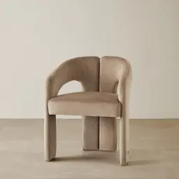 Delaney II Beige Velvet Dining Chair