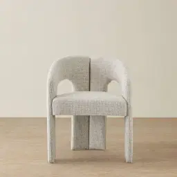 Delaney II Dove Grey Woven Fabric Dining Chair