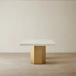 Thames II Calacatta Oro - White Sintered Stone Dining Table