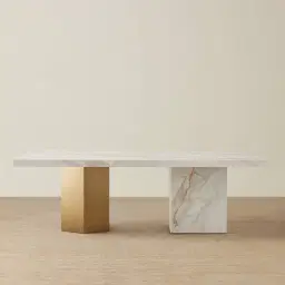 Thames II Calacatta Oro - White Sintered Stone Dining Table