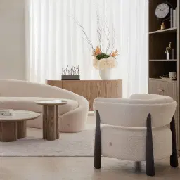 Dolores Stone Cream Fabric Occasional Chair