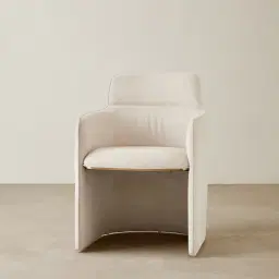 Otis Cream Microfiber Fabric Dining Chair