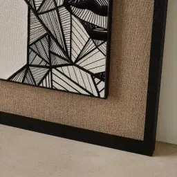 Male Geometric Figure Rectangle Shadow Box with Black PS Frame