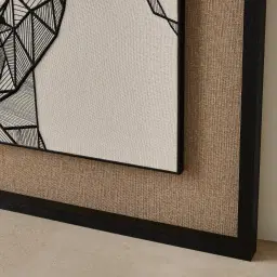 Female Geometric Figure Rectangle Shadow Box with Black PS Frame
