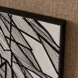 Female Geometric Figure Rectangle Shadow Box with Black PS Frame