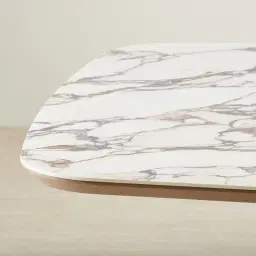 Dunstan Medium Brown Veneer Rectangular Dining Table with Calacatta Viola Sintered Stone Top - 240x120cm