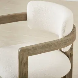 Desmond Chantilly White Fabric Dining Chair - Medium Brown Ash Legs