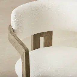Desmond Chantilly White Fabric Dining Chair - Medium Brown Ash Legs