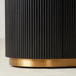 Archie Black Wooden Entertainment Unit with White Sintered Stone Top