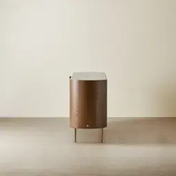 Napa Caramel Oak 4-Door Sideboard - Antique Brass Frame