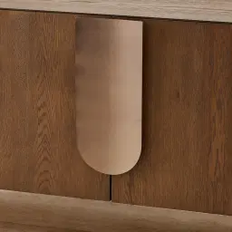 Napa Caramel Oak 4-Door Sideboard - Antique Brass Frame