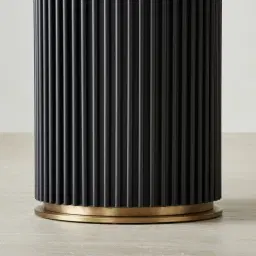 Archie Black Curved Rectangular Dining Table with Statuario White Sintered Stone Top - 200x100cm