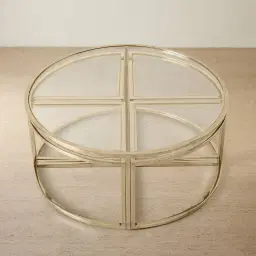 Raquelle ll Coffee Table - Polished Champagne Gold