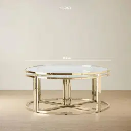 Raquelle ll Coffee Table - Polished Champagne Gold