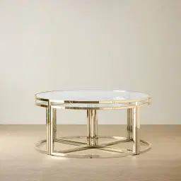Raquelle ll Coffee Table - Polished Champagne Gold