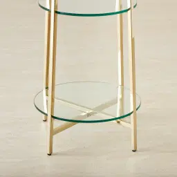 Ruby Tiered Shelf - Polished Champagne Gold