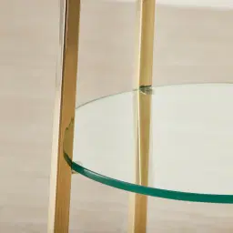 Ruby Tiered Shelf - Polished Champagne Gold