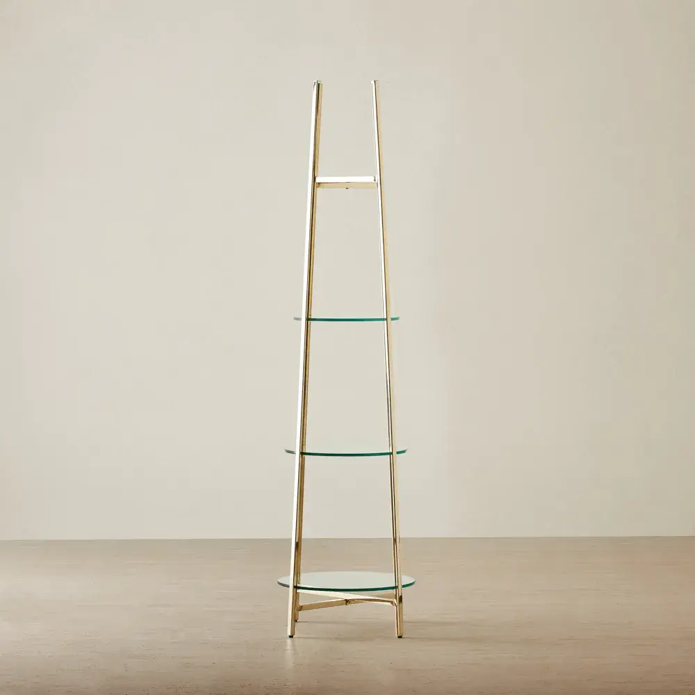 Ruby Tiered Shelf - Polished Champagne Gold