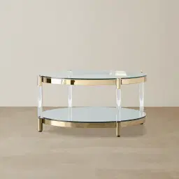 Auryn Polished Champagne Gold Stainless Steel Coffee Table