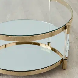 Auryn Polished Champagne Gold Stainless Steel Coffee Table