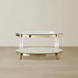 Auryn Polished Champagne Gold Stainless Steel Coffee Table