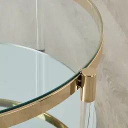 Auryn Polished Champagne Gold Stainless Steel Coffee Table