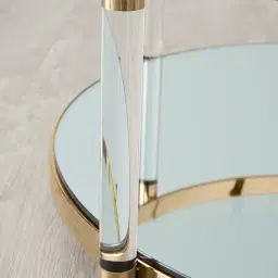 Auryn Polished Champagne Gold Stainless Steel Coffee Table