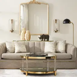 Auryn Polished Champagne Gold Stainless Steel Coffee Table