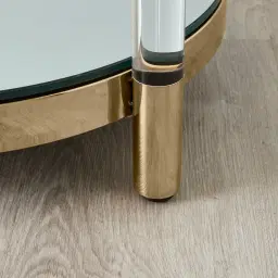 Auryn Polished Champagne Gold Stainless Steel Side Table
