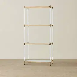 Auryn Polished Champagne Gold Stainless Steel Bookshelf