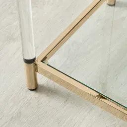 Auryn Polished Champagne Gold Stainless Steel Bookshelf