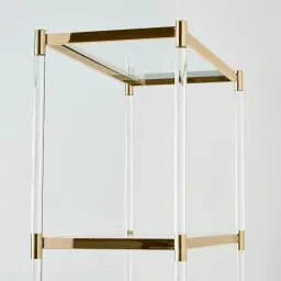 Auryn Polished Champagne Gold Stainless Steel Bookshelf