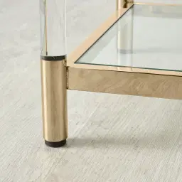 Auryn Polished Champagne Gold Stainless Steel Bookshelf