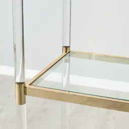 Auryn Polished Champagne Gold Stainless Steel Bookshelf