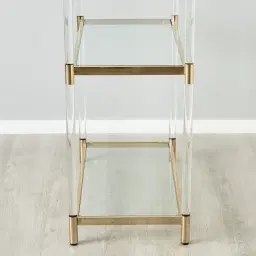 Auryn Polished Champagne Gold Stainless Steel Bookshelf
