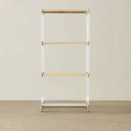 Auryn Polished Champagne Gold Stainless Steel Bookshelf