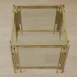 Lindsay Polished Champagne Gold Stainless Steel Side Table