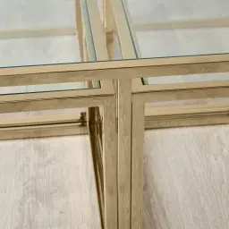 Vernon Polished Champagne Gold Stainless Steel Square Coffee Table